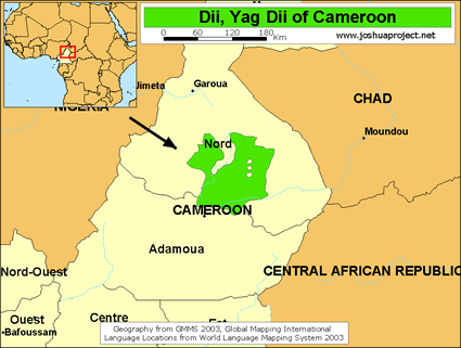 Map of Dii, Yag Dii in Cameroon