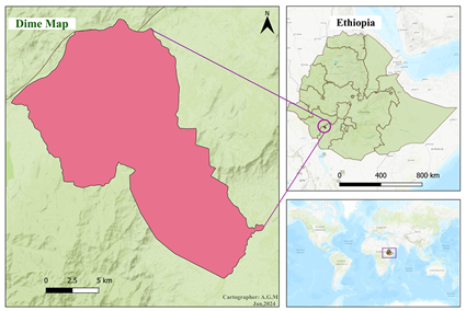 Map of Dime in Ethiopia