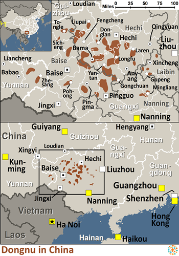 Map of Dongnu in China