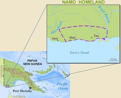 Map of Dorro in Papua New Guinea