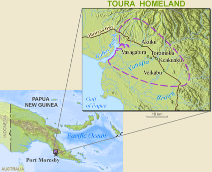 Map of Doura in Papua New Guinea