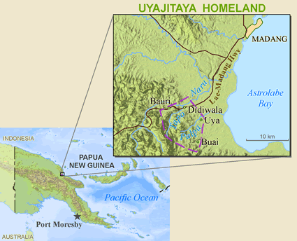 Map of Duduela in Papua New Guinea
