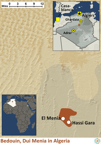 Map of Bedouin, Dui-Menia in Algeria