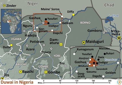 Map of Duwai in Nigeria