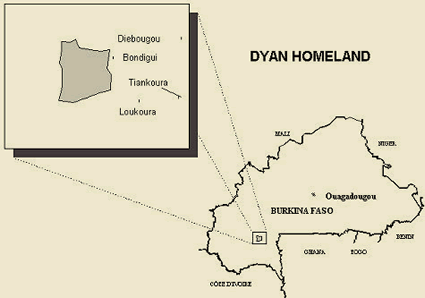 Map of Dyan in Burkina Faso