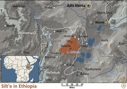 Map of Silt'e in Ethiopia