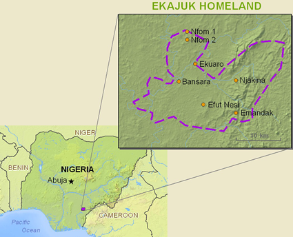 Map of Ekajuk in Nigeria