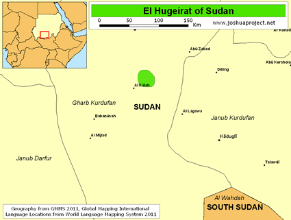 Map of El Hugeirat in Sudan