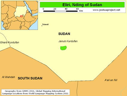 Map of Eliri in Sudan