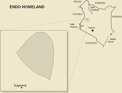 Map of Kalenjin, Marakwet in Kenya