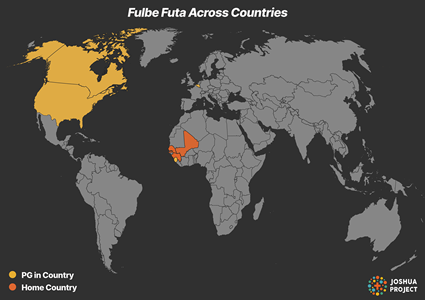 Map of Fulbe Futa in Canada