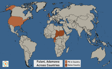 Map of Fulani, Adamawa in United States
