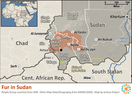 Map of Fur, Forok in Sudan