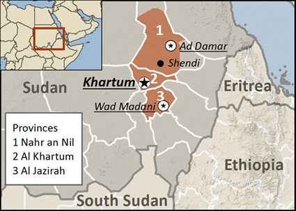 Map of Gaaliin in Sudan