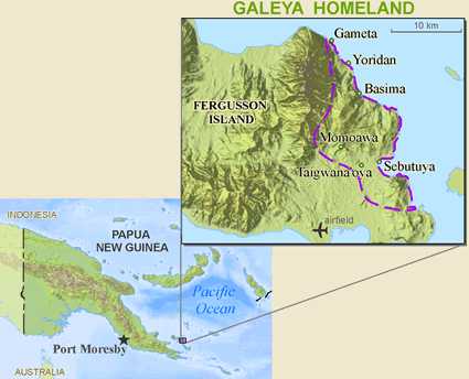 Map of Galeya in Papua New Guinea