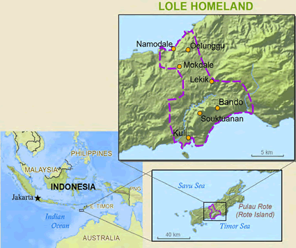 Map of Lole in Indonesia
