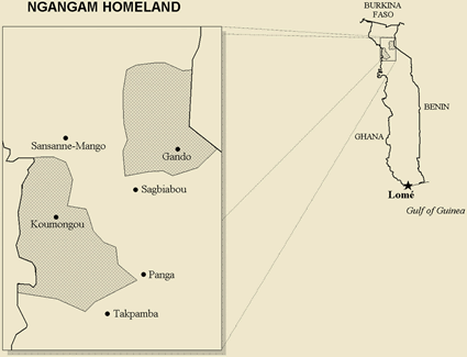 Map of Gangam in Benin
