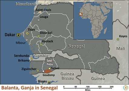 Map of Balanta, Ganja in Senegal