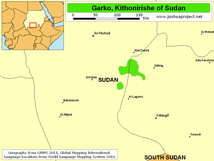 Map of Karko in Sudan