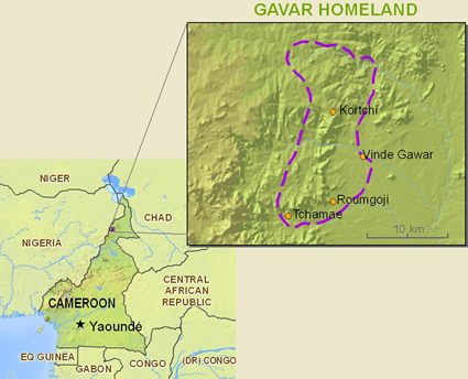 Map of Gavar in Cameroon