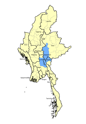 Map of Karen, Geba in Myanmar (Burma)
