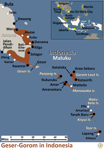 Map of Geser-Gorom in Indonesia
