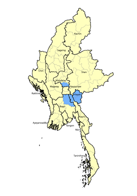 Map of Karen, Geko in Myanmar (Burma)