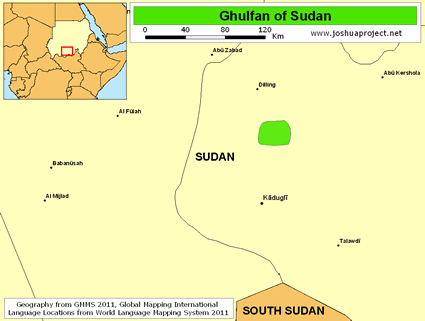 Map of Ghulfan in Sudan