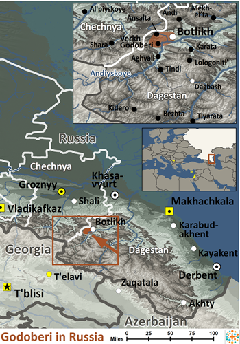 Map of Godoberi in Russia