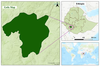 Map of Gofa in Ethiopia