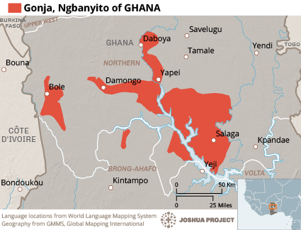 Map of Gonja in Ghana