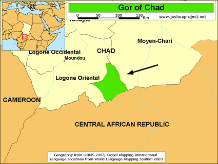 Map of Gor in Chad