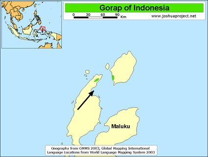 Map of Gorap in Indonesia