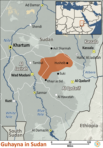 Map of Guhayna in Sudan
