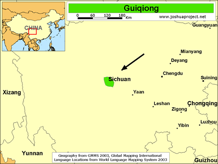 Map of Guiqiong in China