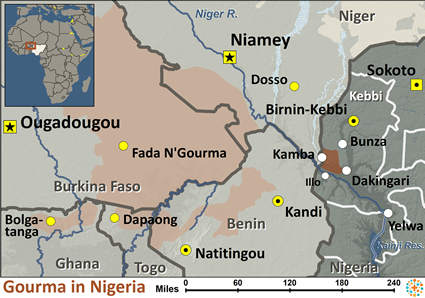 Map of Gourma in Nigeria