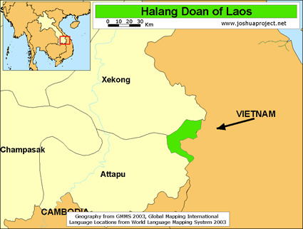 Map of Halang Doan in Laos