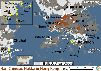 Map of Han Chinese, Hakka in China, Hong Kong