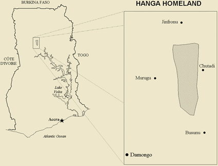 Map of Hanga in Ghana