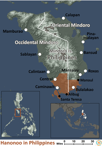 Map of Hanunoo in Philippines