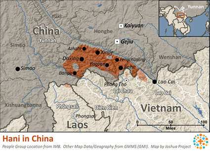 Map of Hani in China