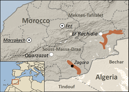 Map of Moor, Haratine (Black) in Morocco