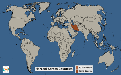 Map of Harzani in Iran