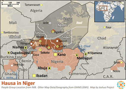 Map of Hausa in Niger