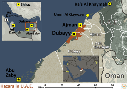 Map of Hazara in United Arab Emirates
