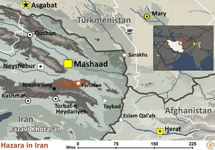 Map of Hazara in Iran
