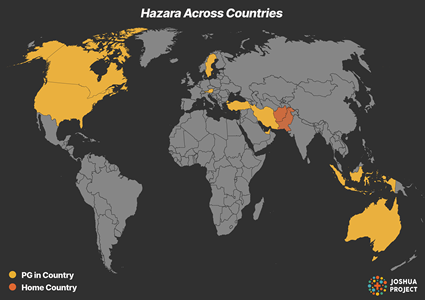 Map of Hazara in Canada