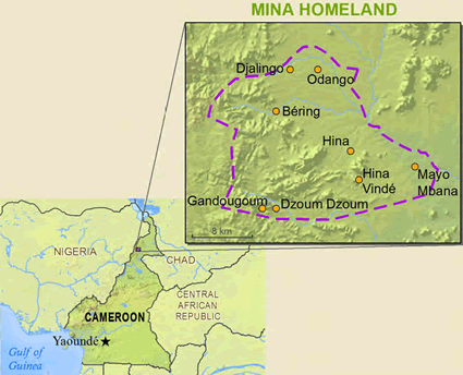 Map of Hina in Cameroon