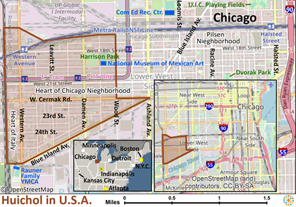 Map of Huichol in United States