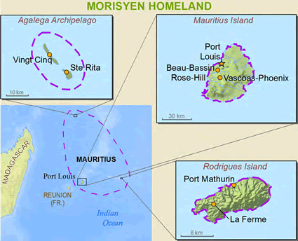 Map of Mauritian in Mauritius